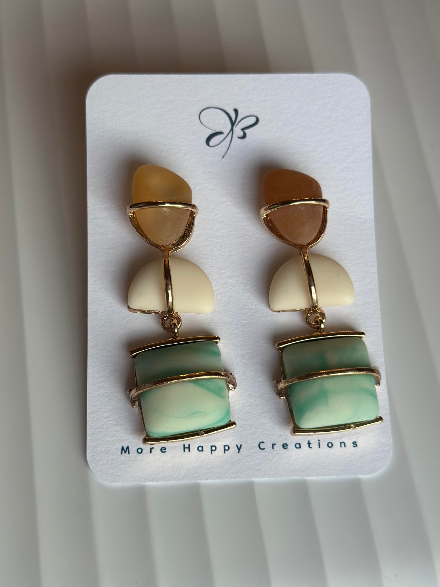 Ethnic Fusion Frosted Resin Earrings