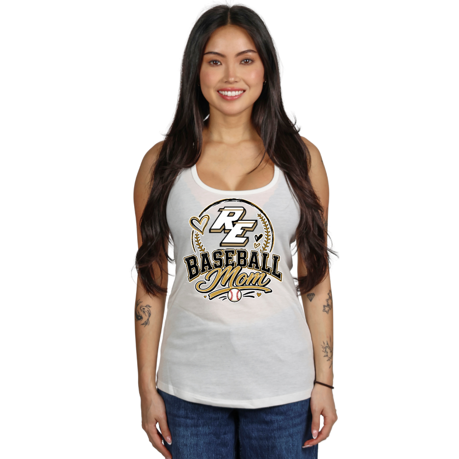 Re Baseball Mom Women’s Racerback Tank