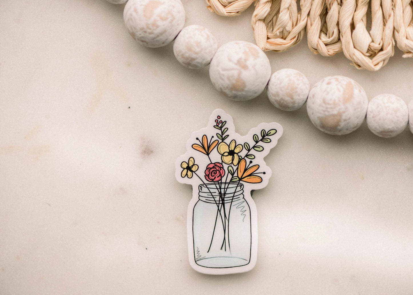 Mason Jar Flowers Sticker
