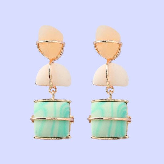 Ethnic Fusion Frosted Resin Earrings