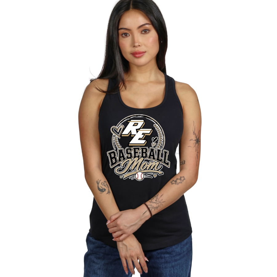Re Baseball Mom Women’s Racerback Tank
