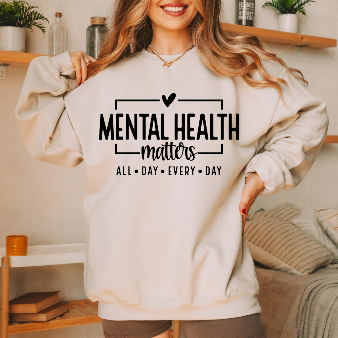 Mental Health Matters All Day Every Day Unisex Crewneck Sweater