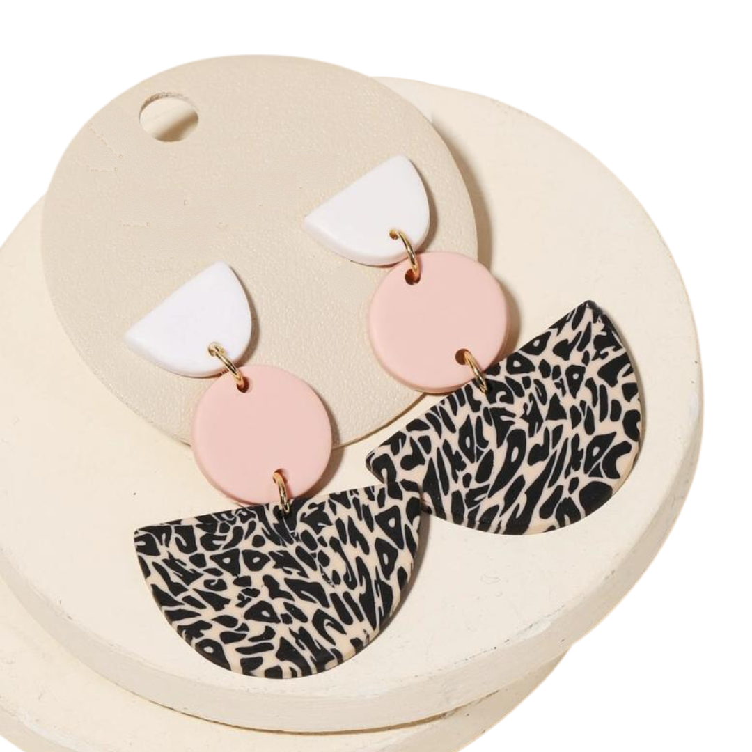 Leopard Print Clay Earrings