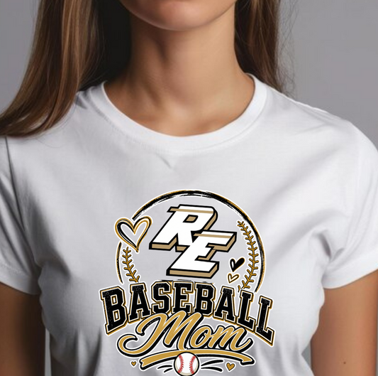 RE Baseball Mom Softstyle Unisex Personalized T-Shirt