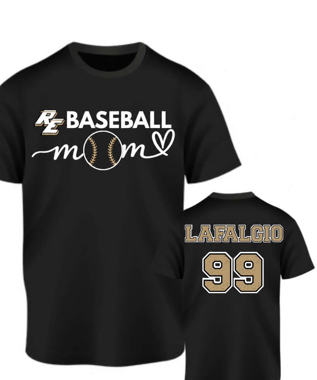 RE BASEBALL MOM Unisex Personalized T-Shirt