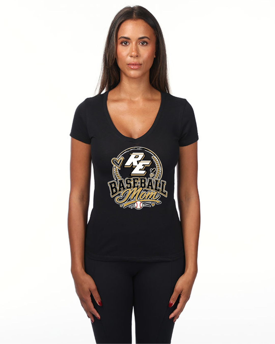 RE Baseball Mom Softstyle Unisex Personalized T-Shirt