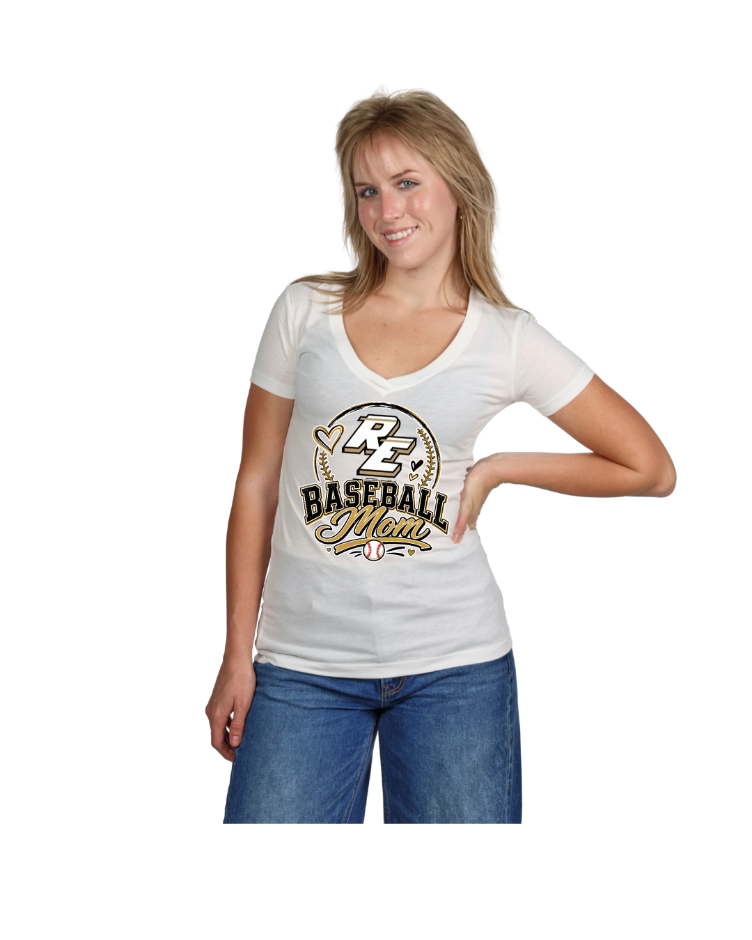 RE Baseball Mom Softstyle Unisex Personalized T-Shirt